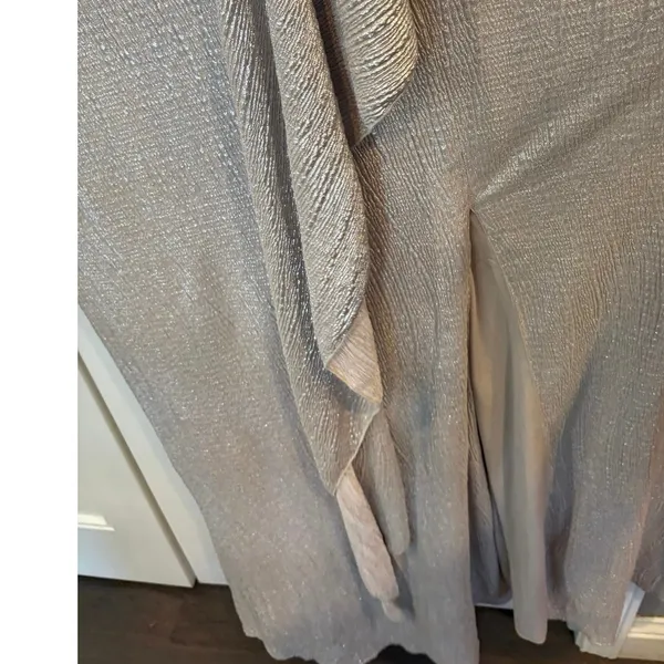 Oleg Cassini Gold Metallic Formal‎ Maxi Dress Size 14 - Image 5