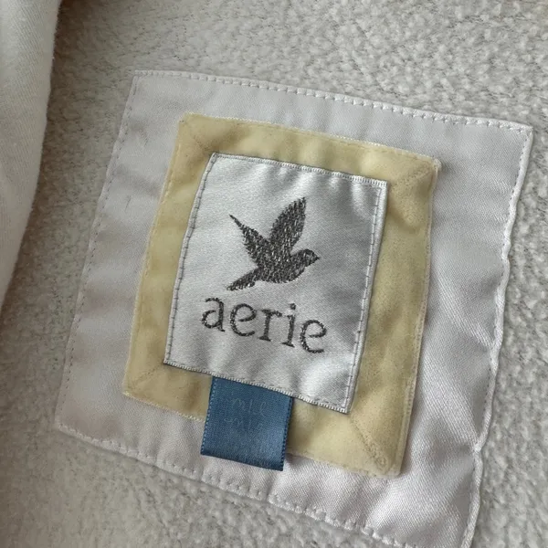 Aerie Y2K Old Logo White‎ Hooded Bath Robe - Image 6