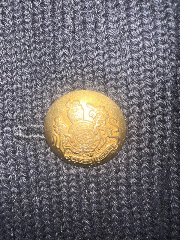 Lauren Ralph Lauren Black Military Knit Jacket Gold Crest Buttons Small‎ - Image 10