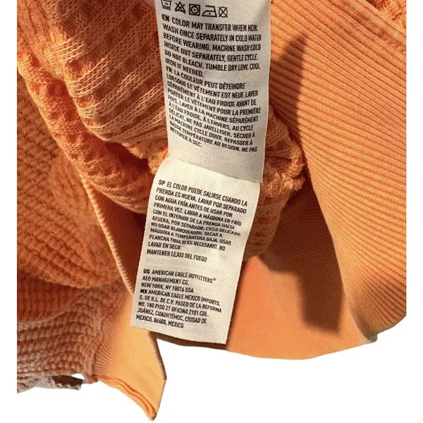 American Eagle Waffle Knit Oversized Sweater Top Sz Small - Image 6