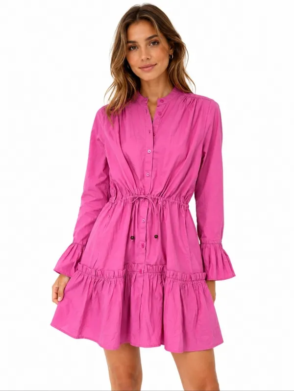 ANNA CATE Pink Mini Dress Size Large Cottagecore Prairie NWT Wedding Guest - Image 7
