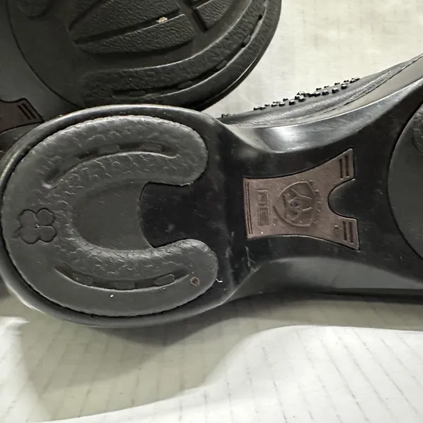 Ariat Strathmore Clog Shoes Womens 8.5B‎ Black Leather Studded Floral 21201 - Image 10