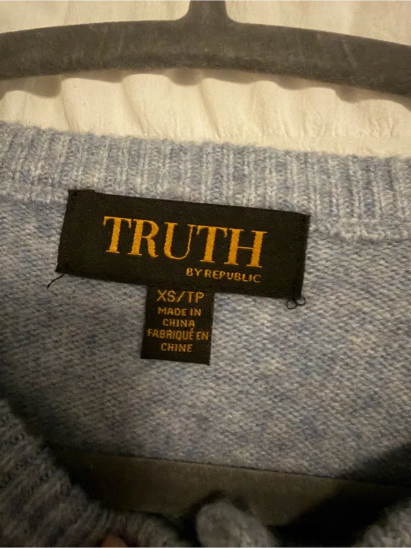 Truth Light Blue Knit Crewneck Sweater Size XS - Image 2