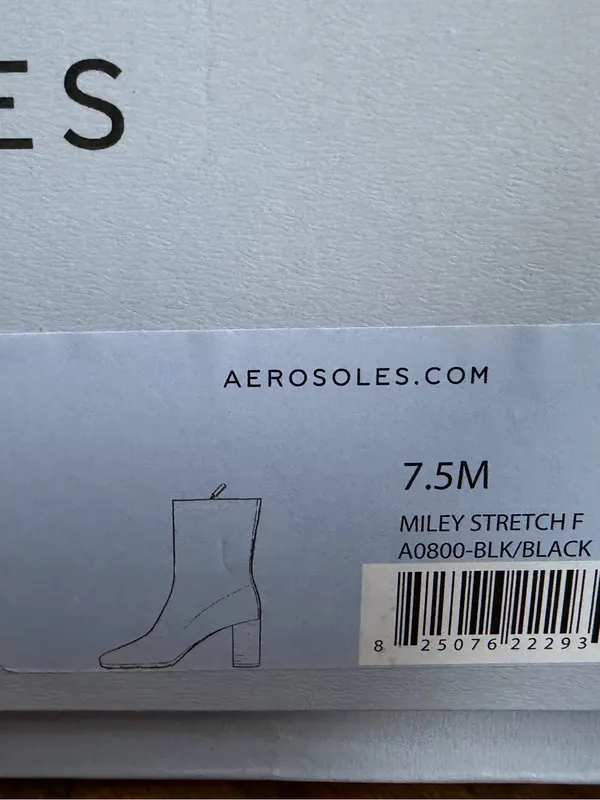 Aerosoles Women's Miley Mid-Calf Square Toe Comfy Stretch Black Boots Size 7.5 - Image 5