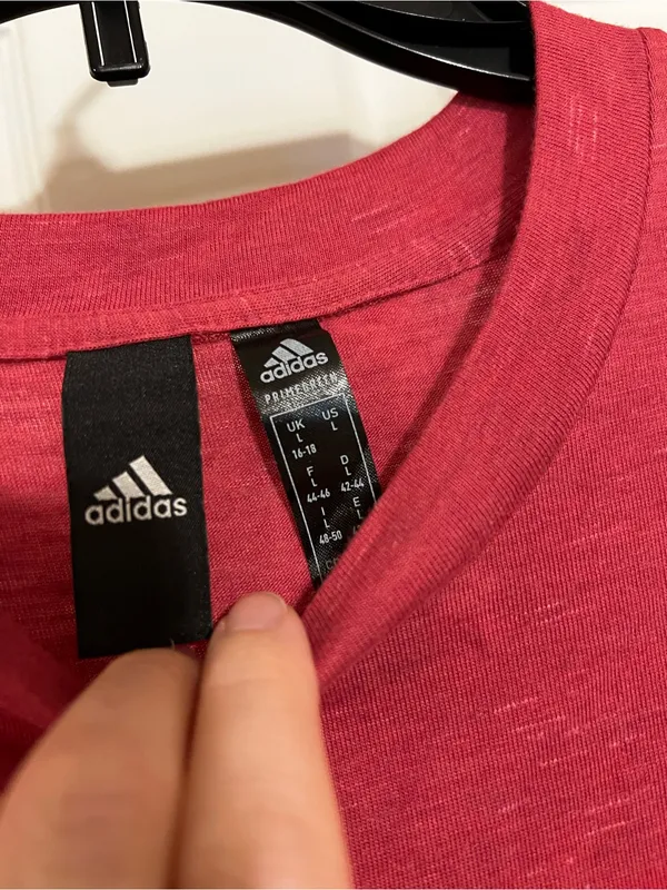 adidas Women’s Red Tee with Pink Logo - Image 3