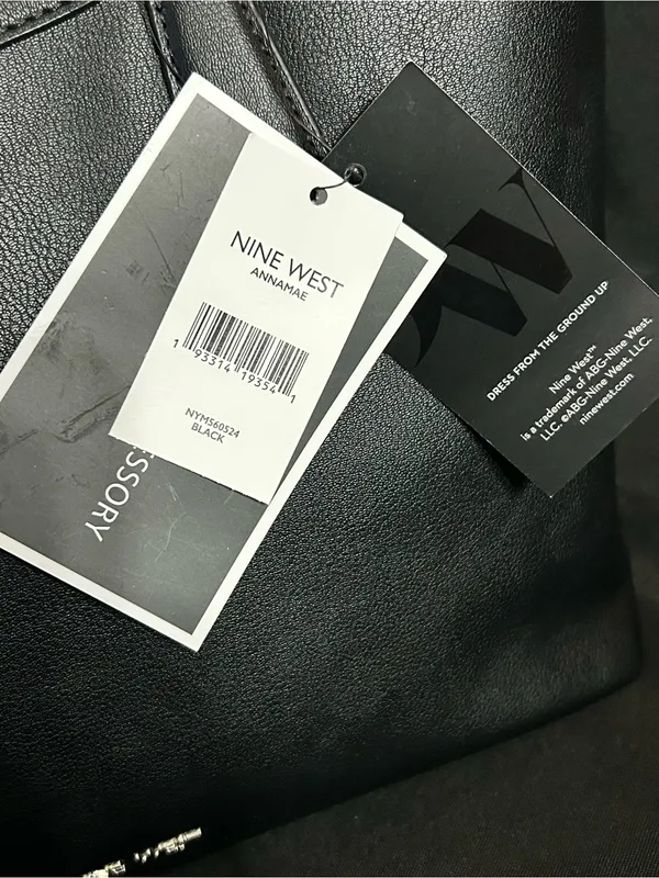 Nine West Black Tote Bag 3 PC Set NWT - Image 6