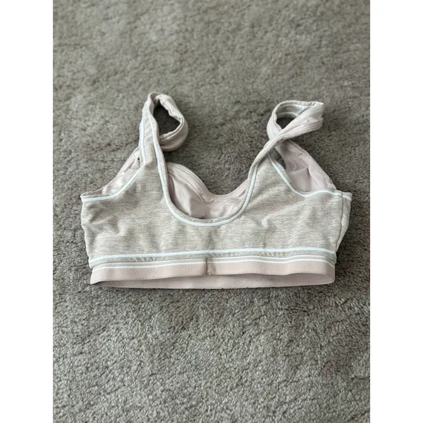 Alo Yoga Alosoft Heart Throb Bra Pink Quartz Heather/White XS Pastel - Image 3
