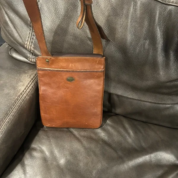 Fossil Brown Leather Crossbody Bag - Image 2