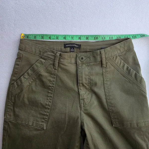 Banana Republic Womens Olive Green Utility Carpenter Pants Slim‎ Straight Size 6 - Image 6