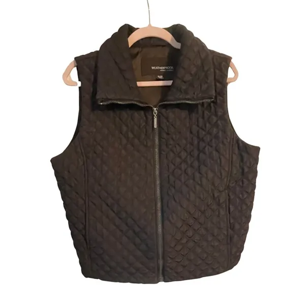 Weatherproof Vintage Quilted Vest Size XL ~ Brown Diamond Quilted Full Zip ~ Fall‎ Layering - Image 3
