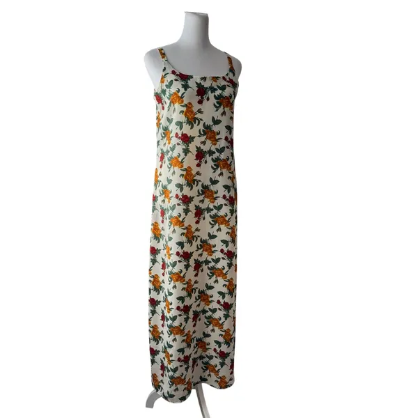 Vintage ‘90s Temper Ivory Rose Print Sleeveless Maxi Dress - Image 4
