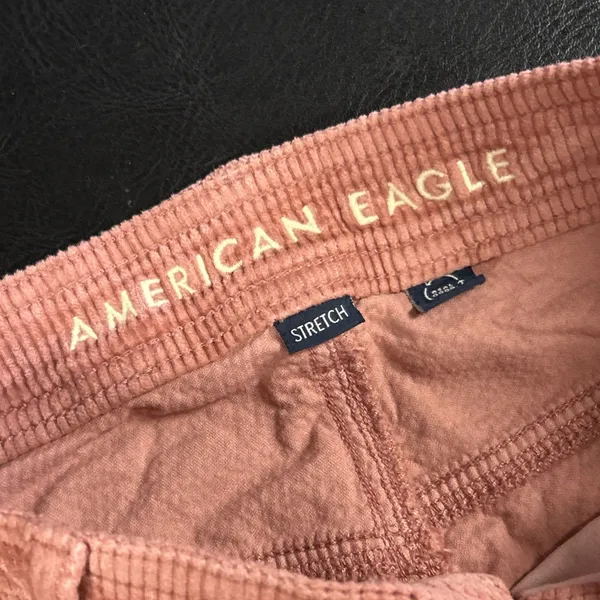 American Eagle Pants Womens 0 Short Pink Corduroy High Rise Cargo Baggy Wide Leg - Image 4