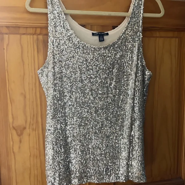 Cable & Gauge Sequin I Womens I Tank Top I Metallic - Image 4