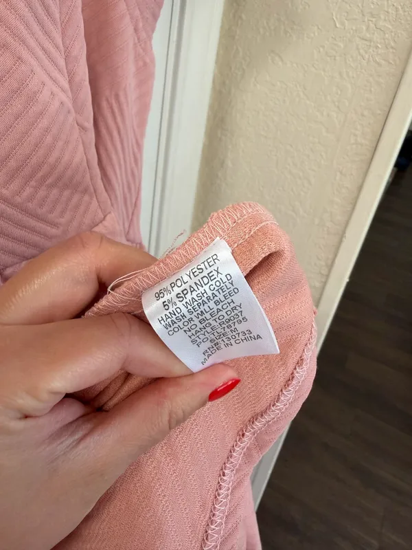 Umgee Blush Pink v-Neck Textured Tiered Dress - Image 4