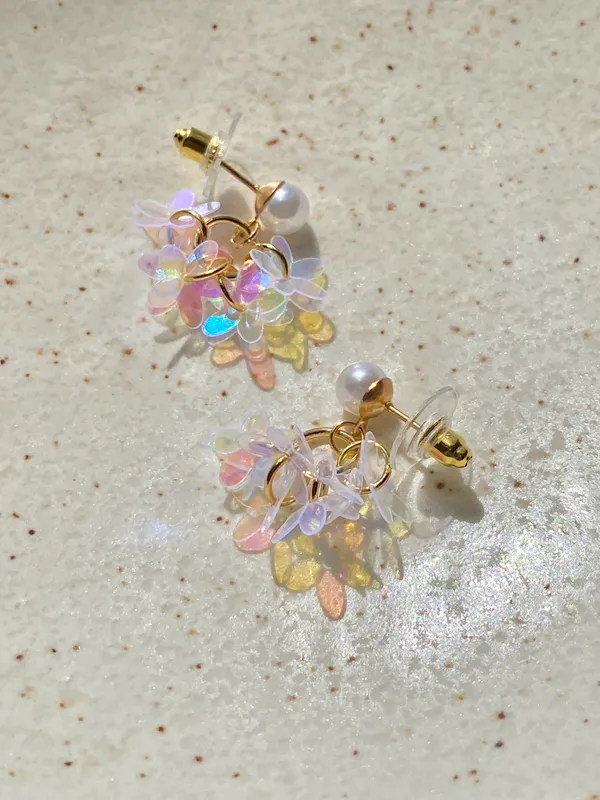 Handmade fairy cute unique style dangle earrings🩵 - Image 5