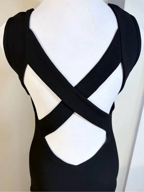 💥Lovers + Friends Passion Black Cutout Maxi Dress with High Slit Sz M🧡 - Image 5