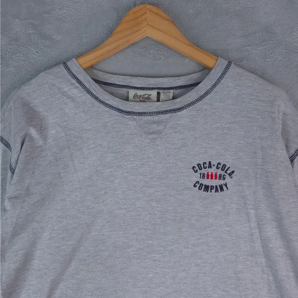 Coca‎ Cola Company Ware Shirt Womens XL Gray Crop Top Long Sleeve - Image 5