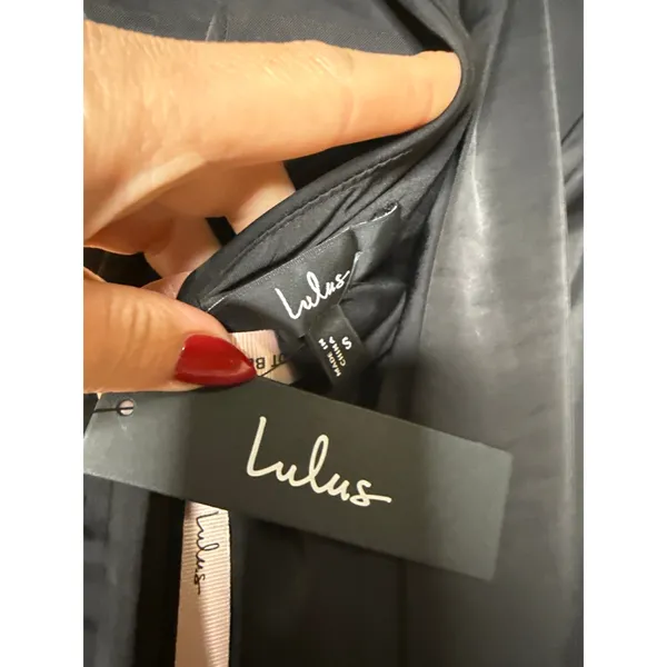 NWT Lulus Carmelo Black Satin Halter Neck Backless Maxi Dress Holiday Party Sz S - Image 7