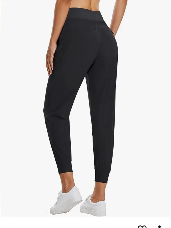 Baleaf Women's Lightweight Black Hiking Pants with 5 Zippered Pockets large - Image 2