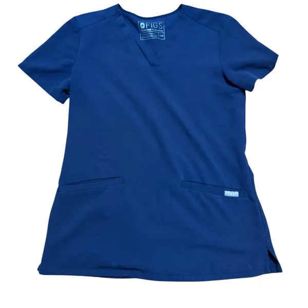 Figs‎ Deep Navy Blue V-Neck Scrub Top Nurses Medical Provider Sz XXS - Image 8