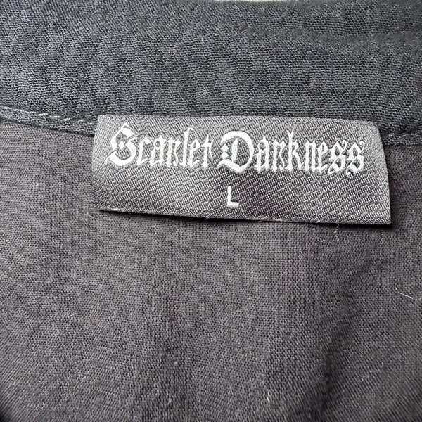 Scarlet Darkness Womens Size Large Black Lace Trim Smocked Waist Gothic Blouse - Image 4
