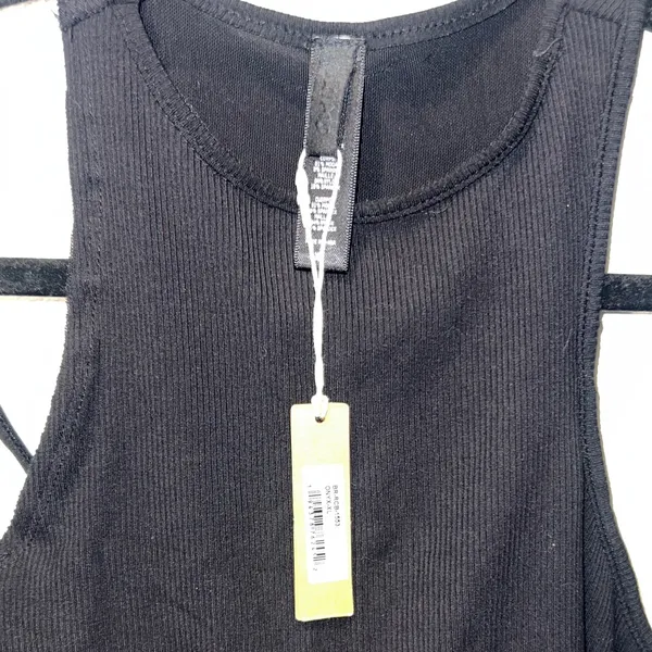 SKIMS Black Ribbed crop top XL onyx ribbed - Image 3