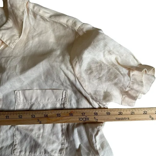 Theory Tie Front 100% Linen Top Womens P Minimalist Capsule Short Sleeve - Image 9