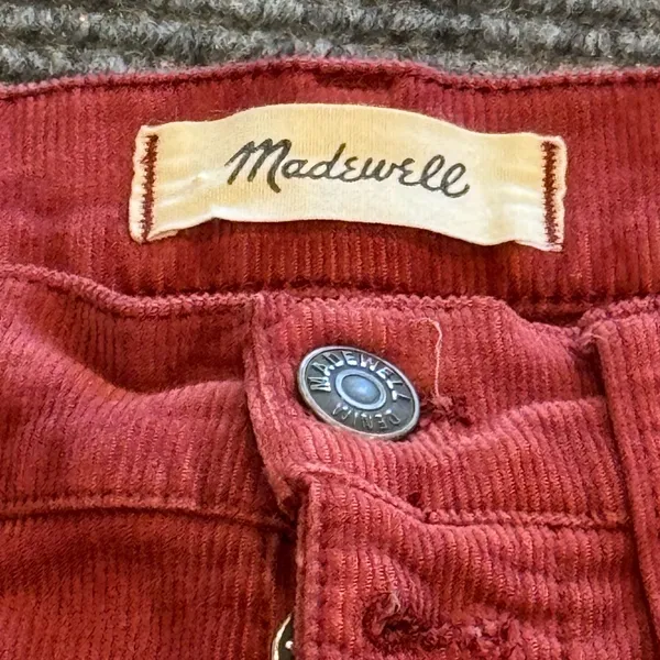 Madewell‎ Cali Demi Boot Rust colored Corduroy Pants Women's 27 - Image 3