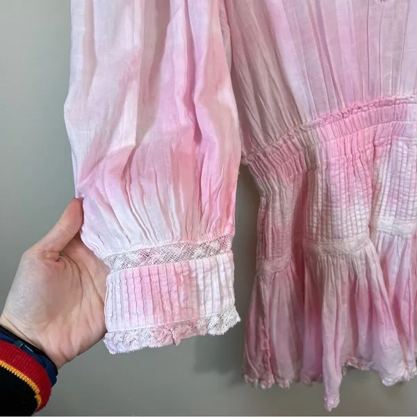 LoveShackFancy Viola Mini Dress Island Pink‎ Hand Tie Dye P - Image 6