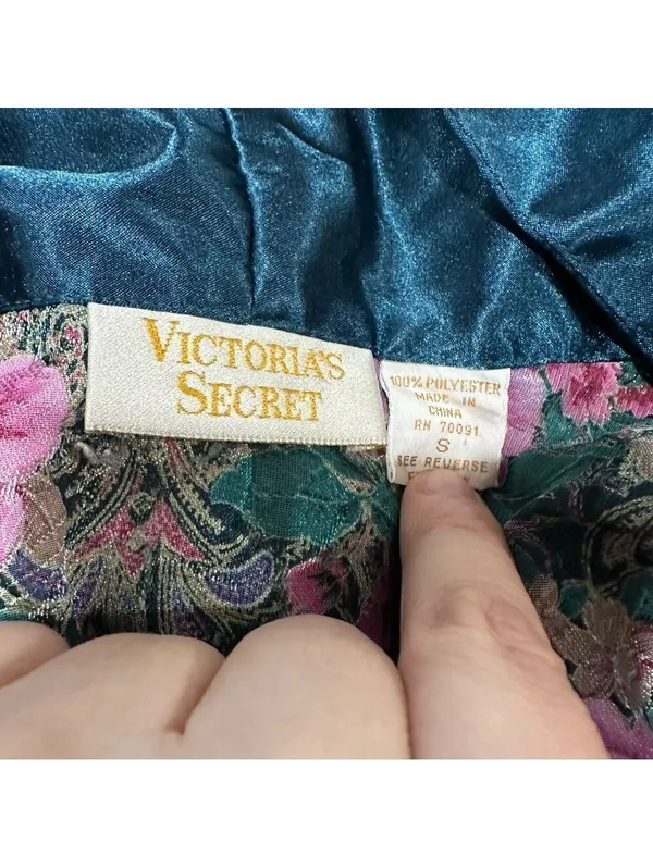 Victoria's Secret Gold Label Green Sheer Rose Top Size Small - Image 11