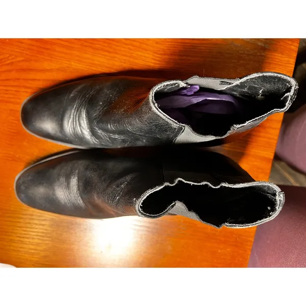 Zara Basic Collection Black Leather Ankle Boots Chelsea Style SZ 38 US 7.5 FLAW‎ - Image 7