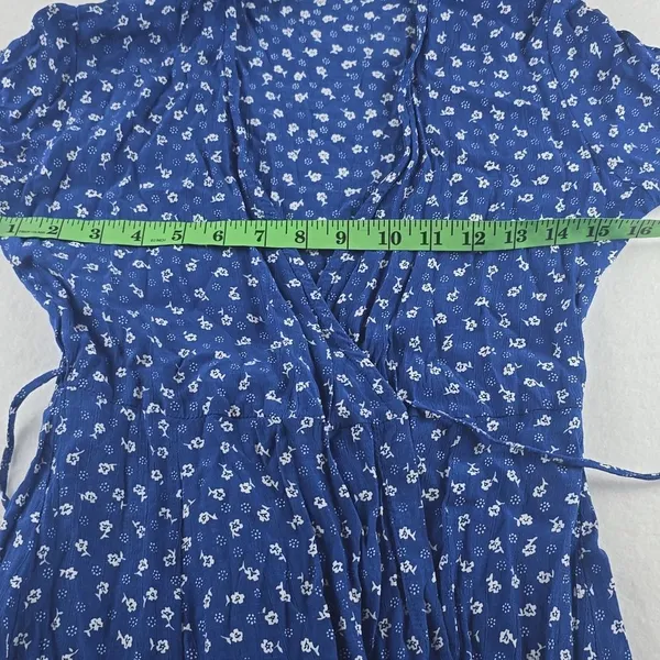 Faithfull The Brand La Rochelle‎ Wrap Mini Dress Blue Floral Women's 2 - Image 10