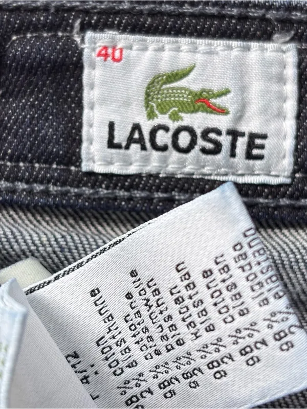 Lacoste Denim Mini Skirt Size 40 Dark Wash Y2K Preppy Stretch - Image 4