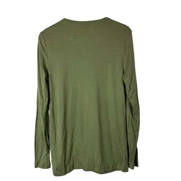 Gap Olive Green Crewneck‎ Favorite T Long Sleeve T-Shirt L - Image 3