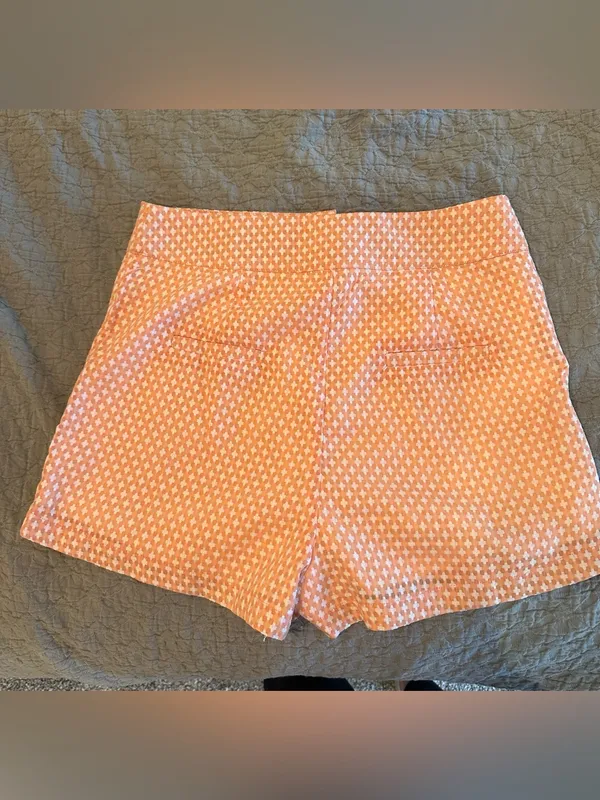 TCEC Peach-Orange High-Waist Patterned Shorts - Image 5