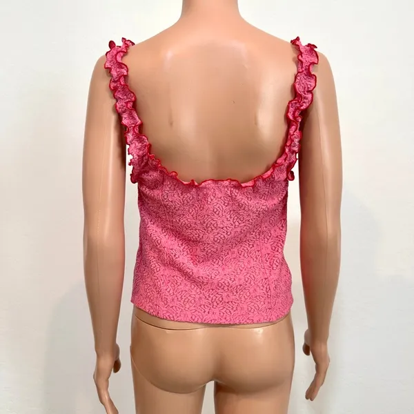 Urban Outfitters large Elsa lace ruffle front tie cami top TS 3668 - Image 8