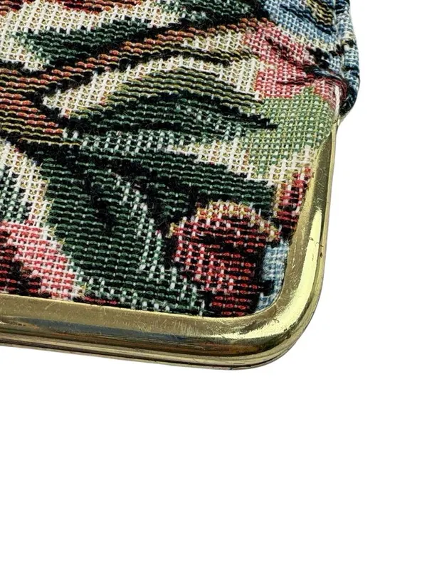 *Vintage Floral Tapestry Wallet Kisslock Bi-Fold Credit Card Check Book - Image 6