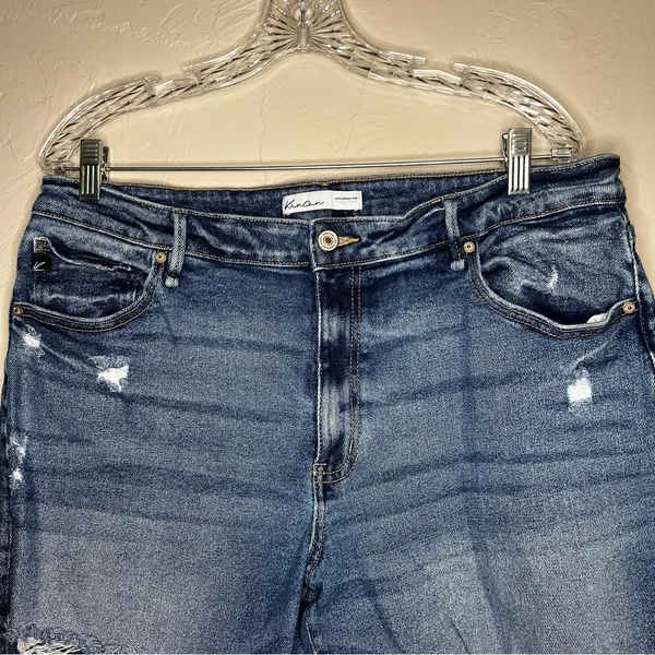 KanCan High Rise Straight Distressed Raw Hem Crop Denim‎ Jeans - Image 3