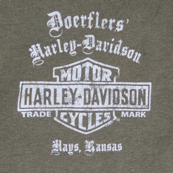Y2K 2007 Harley Davidson Army Green Sparkly Logo Tank Top - Image 8