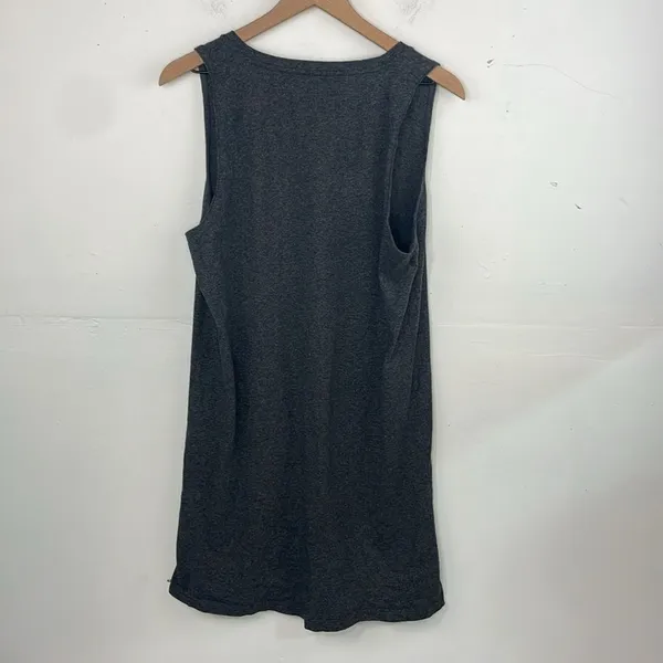 Madewell Heather Gray Knit Dress Shirt Strapless size Large 100% Cotton - Image 4