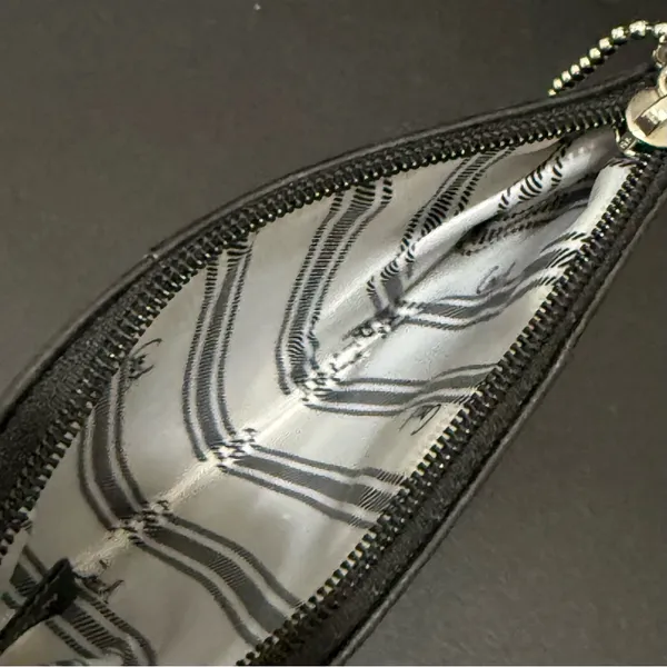 COACH Black Leather Contrast Stitching Wristlet Wallet - Image 9
