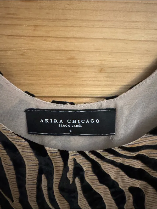 Akira Chicago Black Label Small Zebra Stripe Print Blouson Tank Mini Dress Club - Image 6