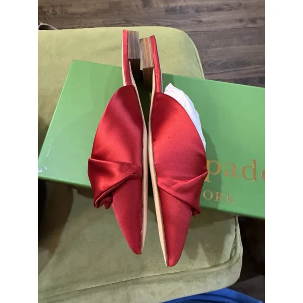 Kate Spade New‎ York RED SATIN Women's Faryn Ballet Flat Size 6.5 Ruffle!!! - Image 7