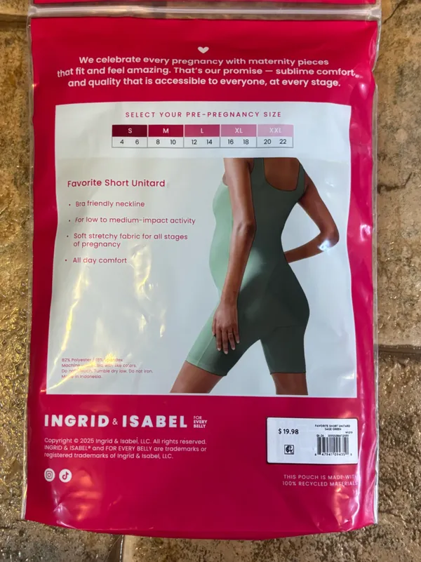NEW Ingrid & Isabel For Every Belly Maternity Favorite Short Unitard sz XXL - Image 2