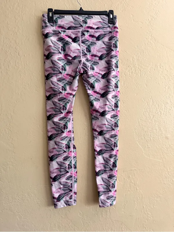 JoyLab Pink Leaf-Pattern Leggings - Image 3
