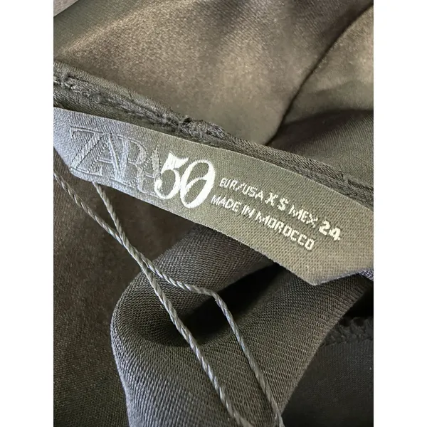 Zara 50th Anniversary Black Satin Maxi Dress Gown Low Back Luxury Formal Runway - Image 7