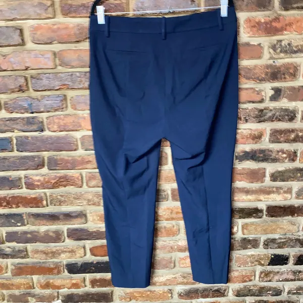 J. Crew Navy Blue Slim Fit Cropped Ruby Stretch Twill Pants Women's Size 12 - Image 5