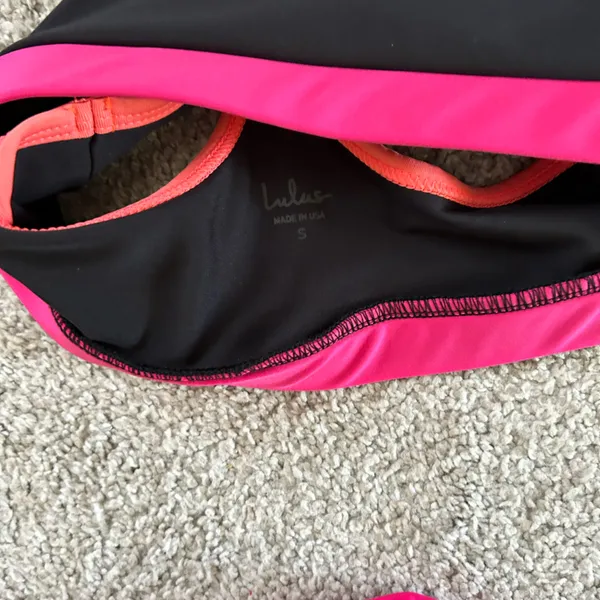 Lulus Goal-Oriented Black Color Block High Impact Leggings and sports bra‎ small - Image 4