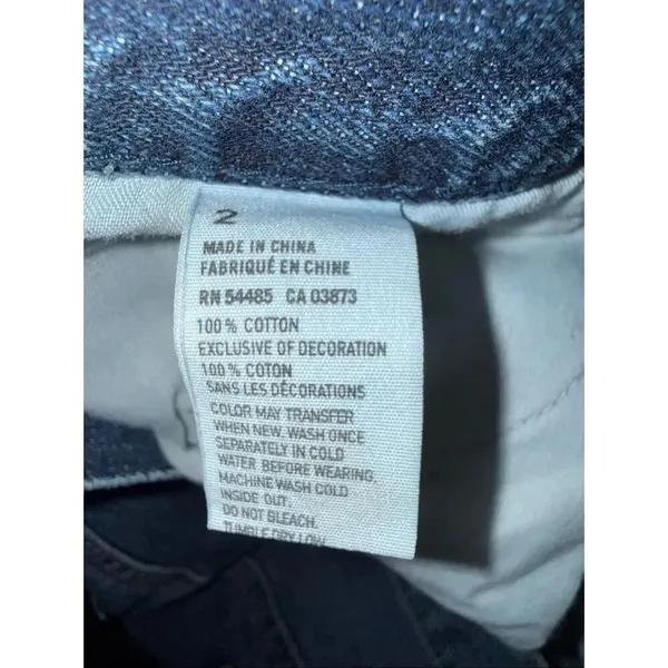 American Eagle High Rise Dark Wash Distressed Jorts Size 2 100% cotton #769 - Image 8