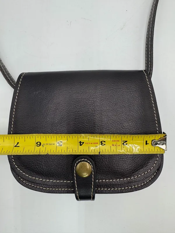 Vintage Firenze Fratellini Genuine Leather Black Crossbody Bag Made in Italy - Image 8